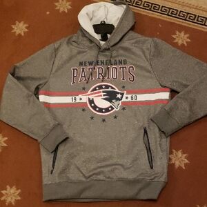 New England Patriots Men Large Pull Over Hooded Jacket,gray,